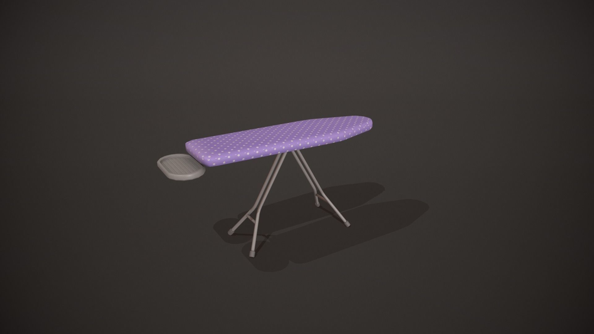 Purple and White Spots Ironing Board Low-poly 3D model_2