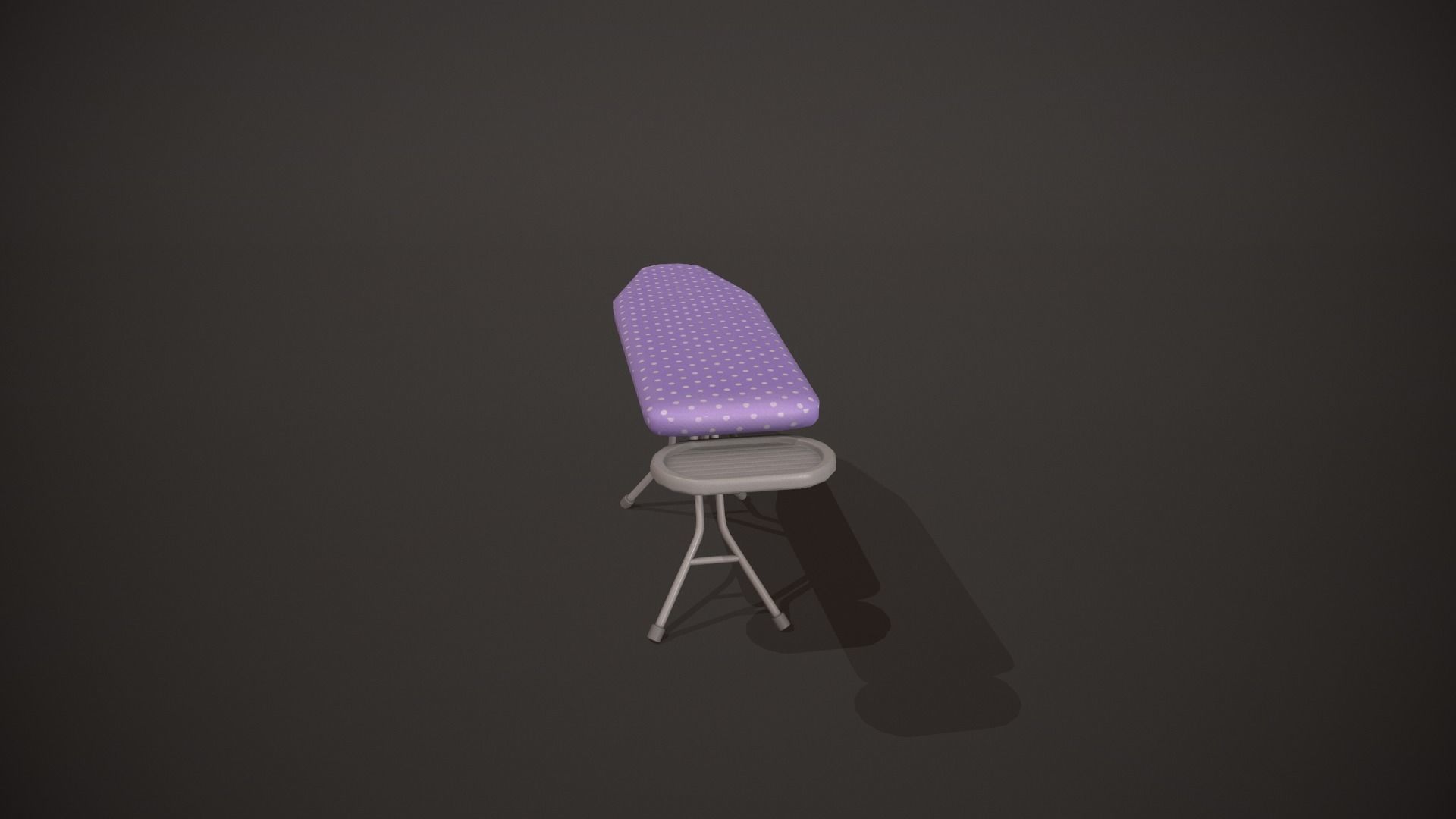 Purple and White Spots Ironing Board Low-poly 3D model_4