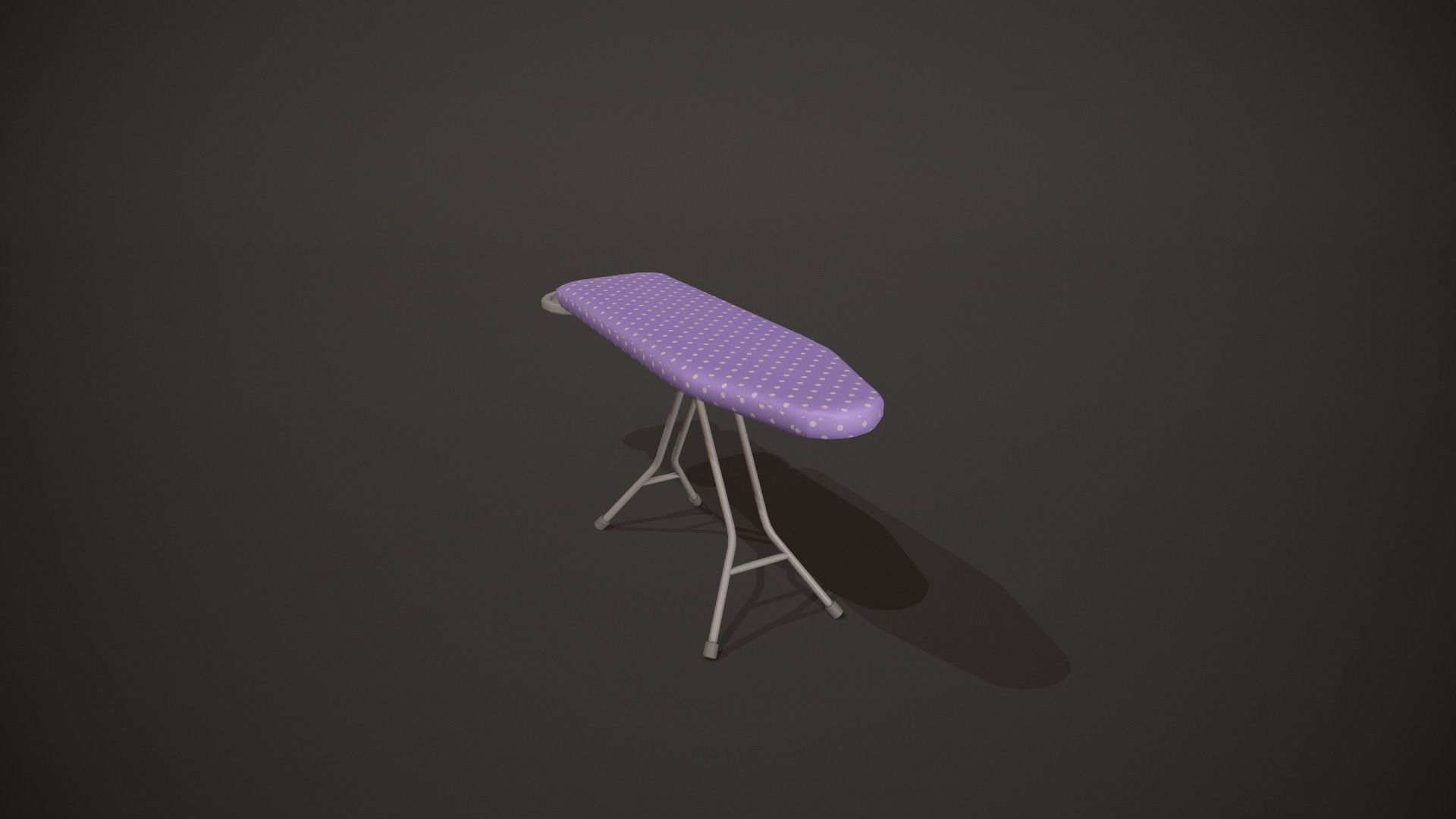 Purple and White Spots Ironing Board Low-poly 3D model_10