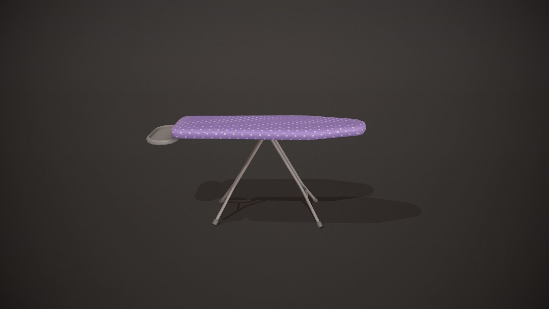 Purple and White Spots Ironing Board Low-poly 3D model_1