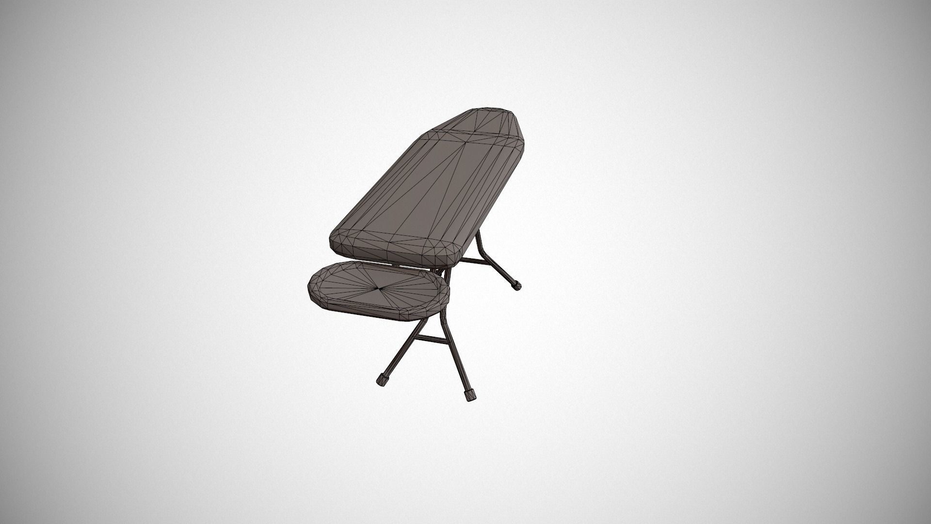 Purple and White Spots Ironing Board Low-poly 3D model_16