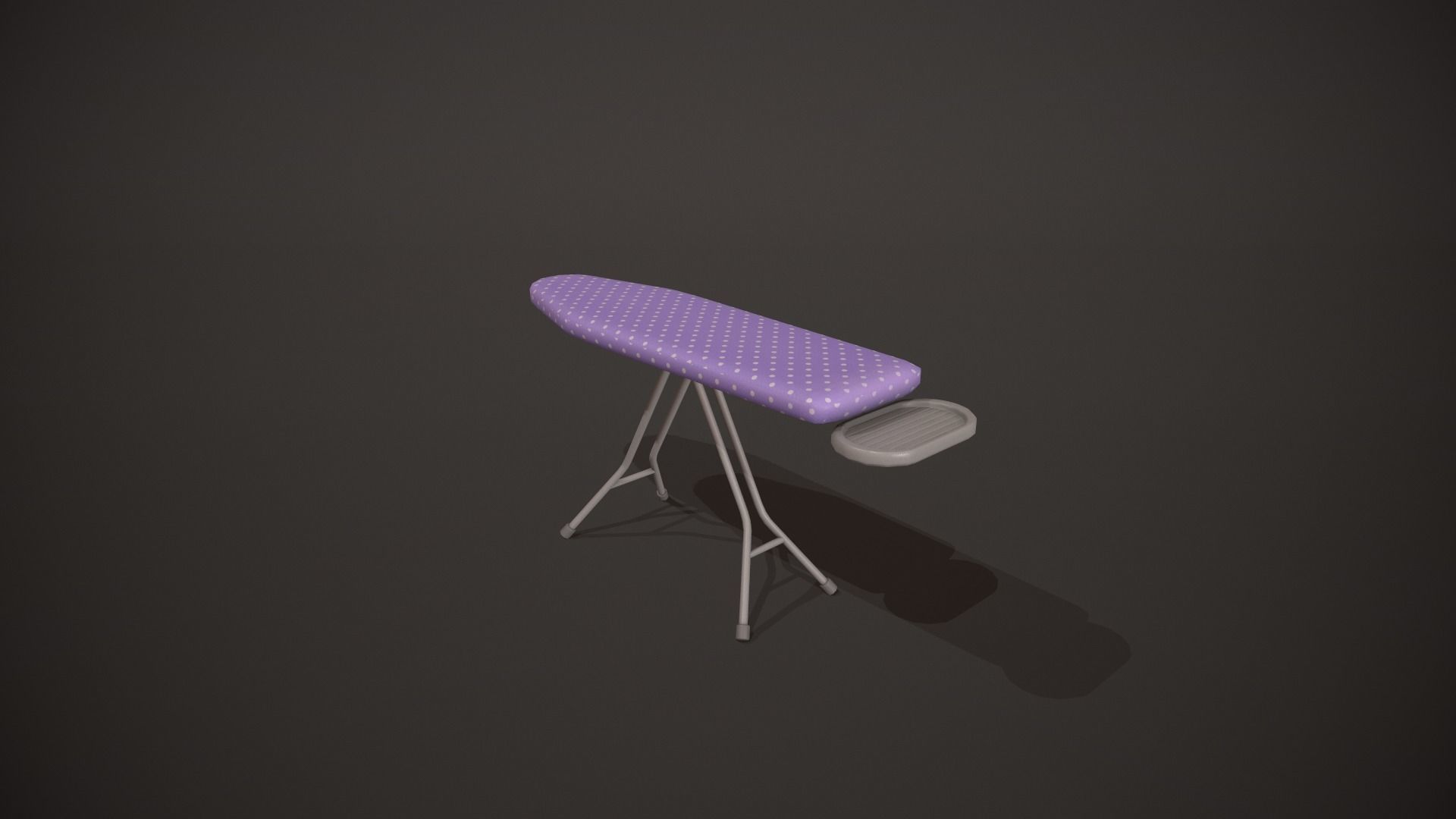 Purple and White Spots Ironing Board Low-poly 3D model_5