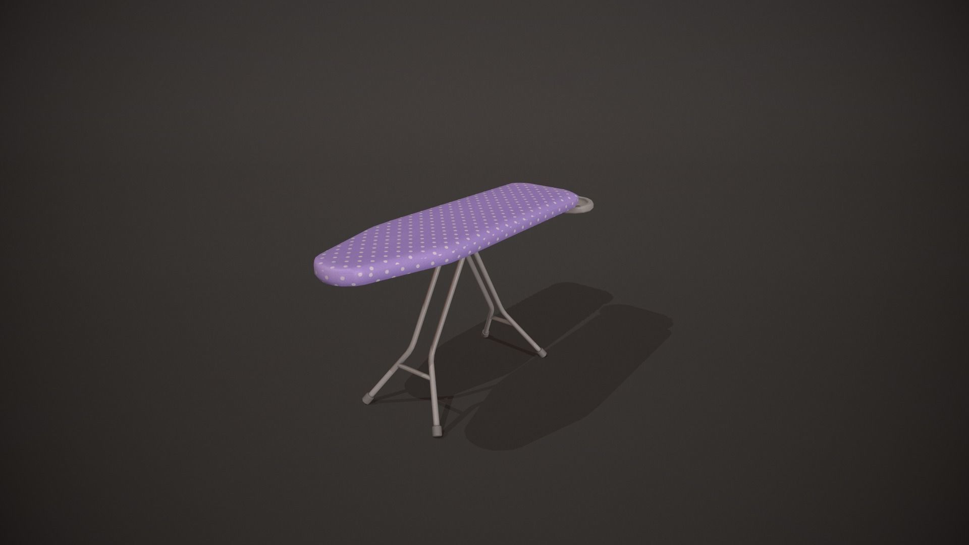 Purple and White Spots Ironing Board Low-poly 3D model_8