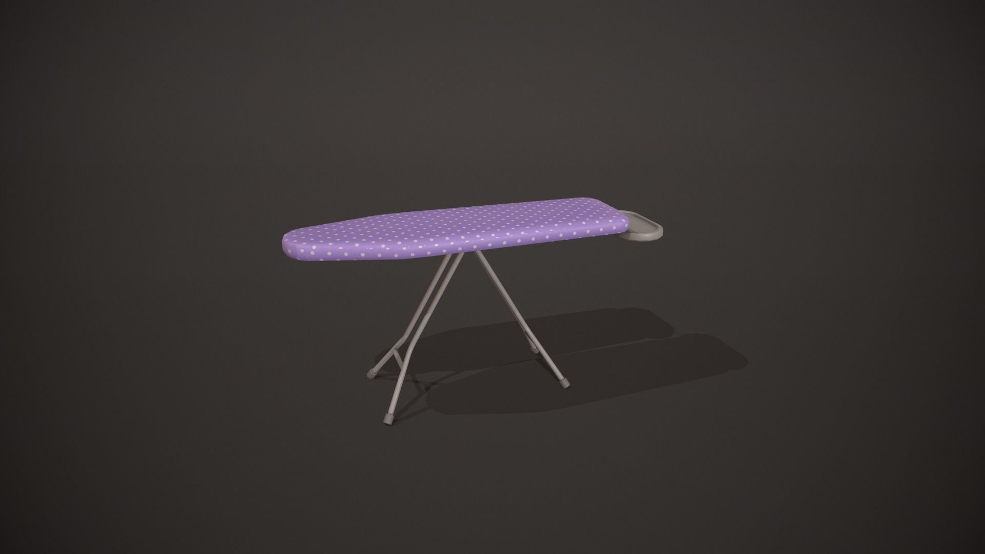 Purple and White Spots Ironing Board Low-poly 3D model_7