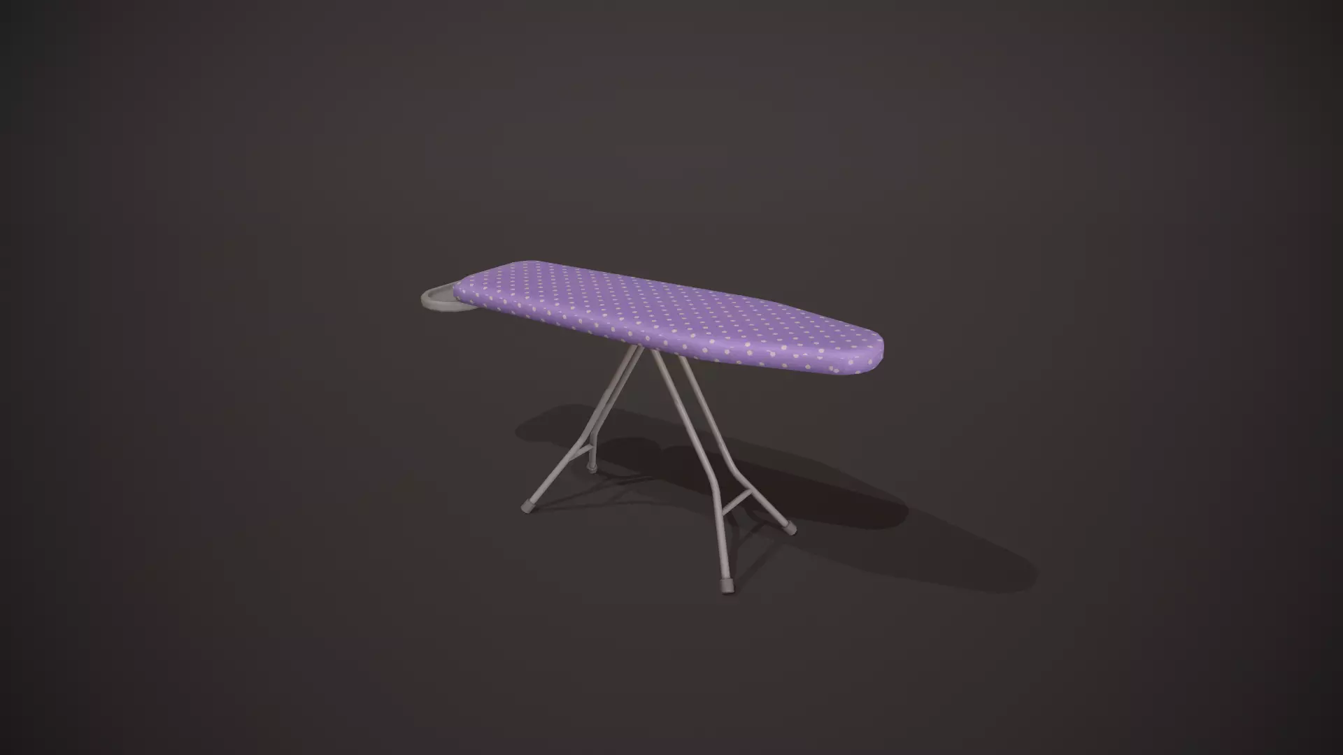 Purple and White Spots Ironing Board Low-poly 3D model_0