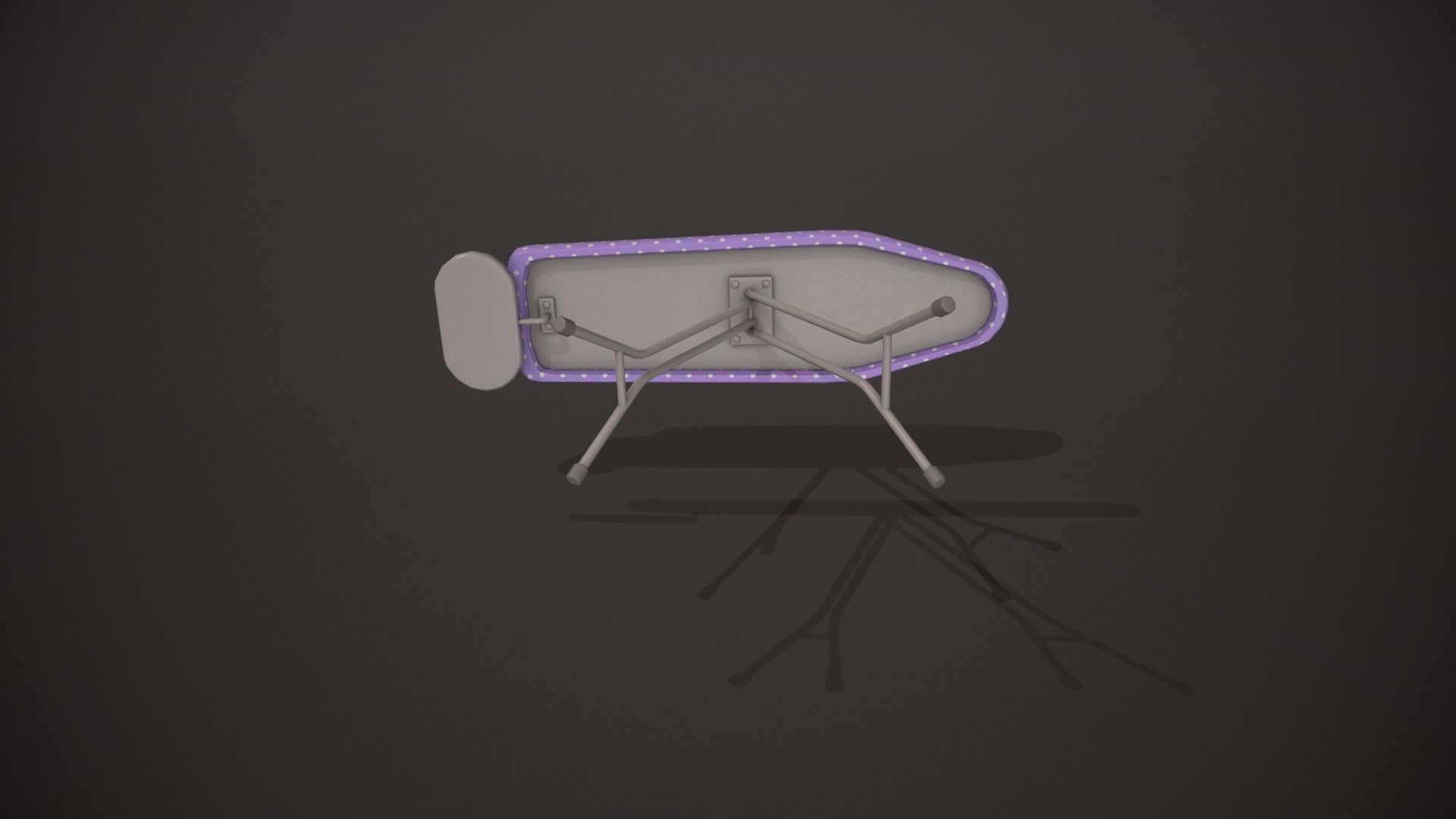 Purple and White Spots Ironing Board Low-poly 3D model_12