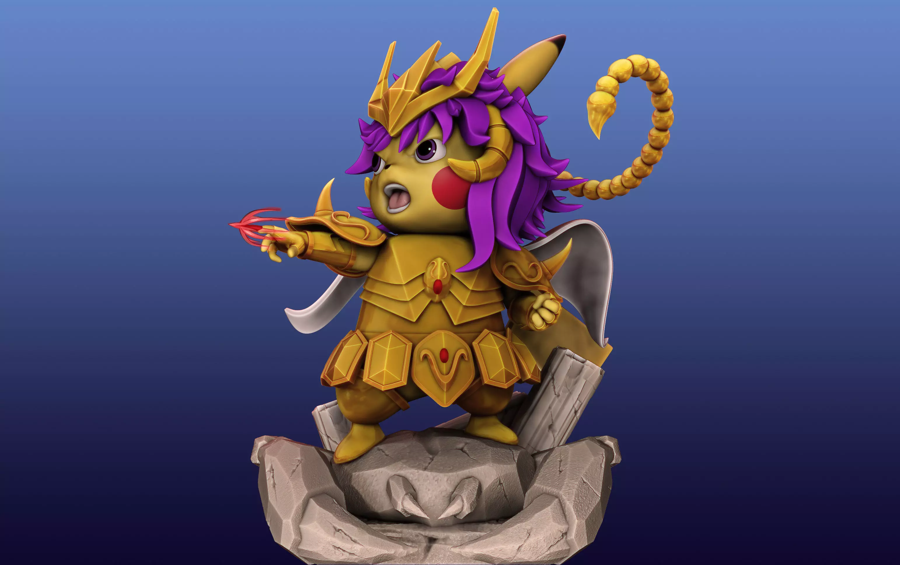 Pikachu Knight of the Zodiac Milo Cosplay 3D print model_0