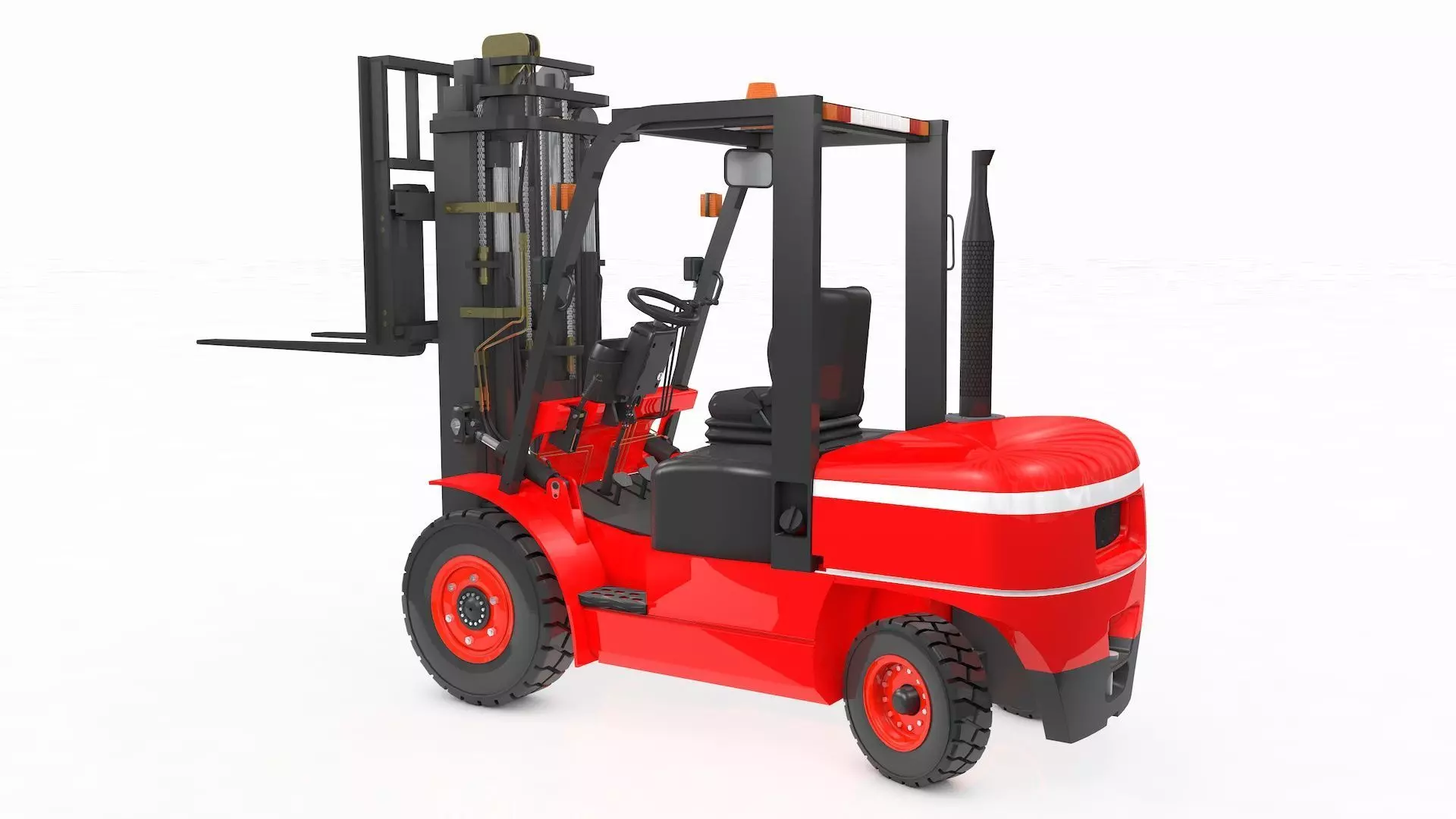 Forklift Rigged and Animated 3D model