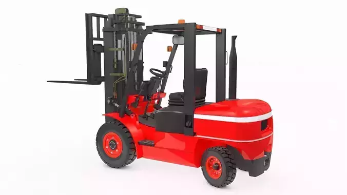 Forklift Rigged and Animated 3D model