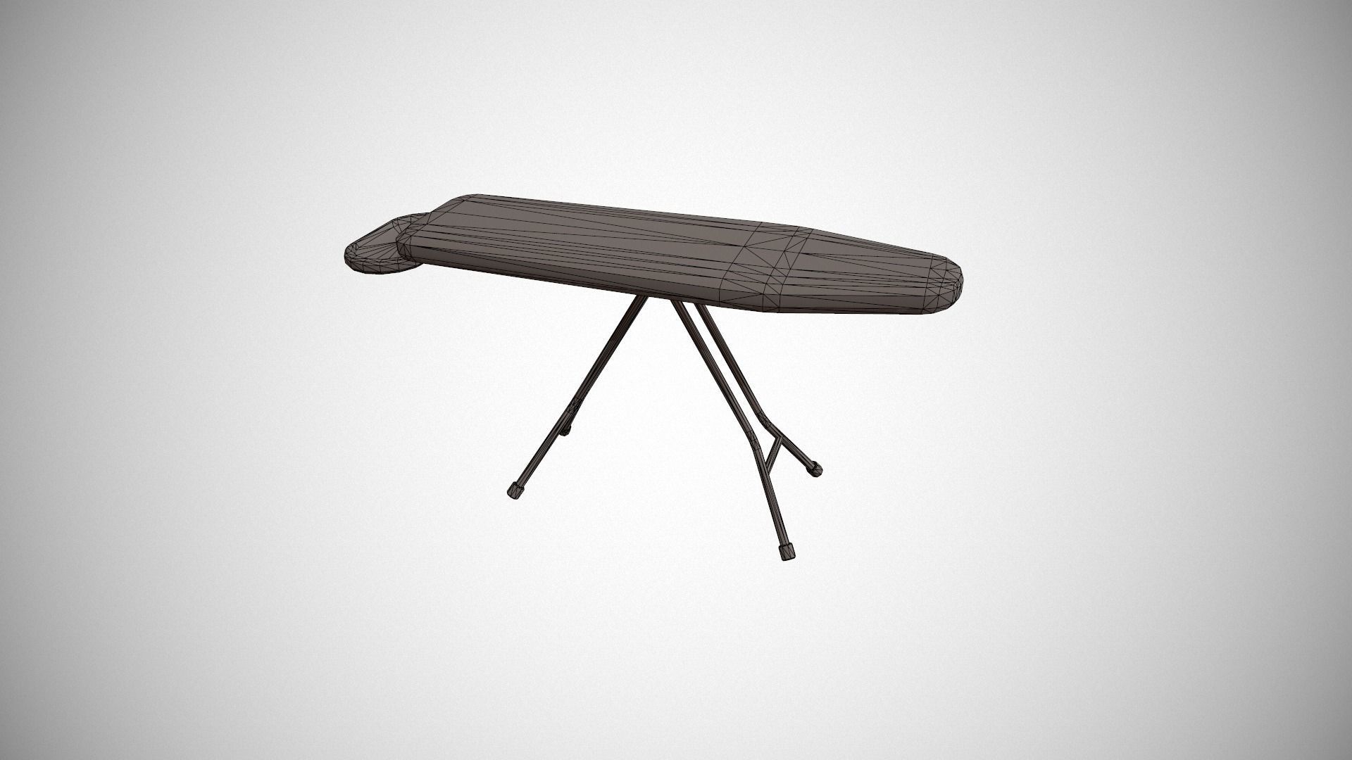 Grey and White Stripes Ironing Board Low-poly 3D model_23
