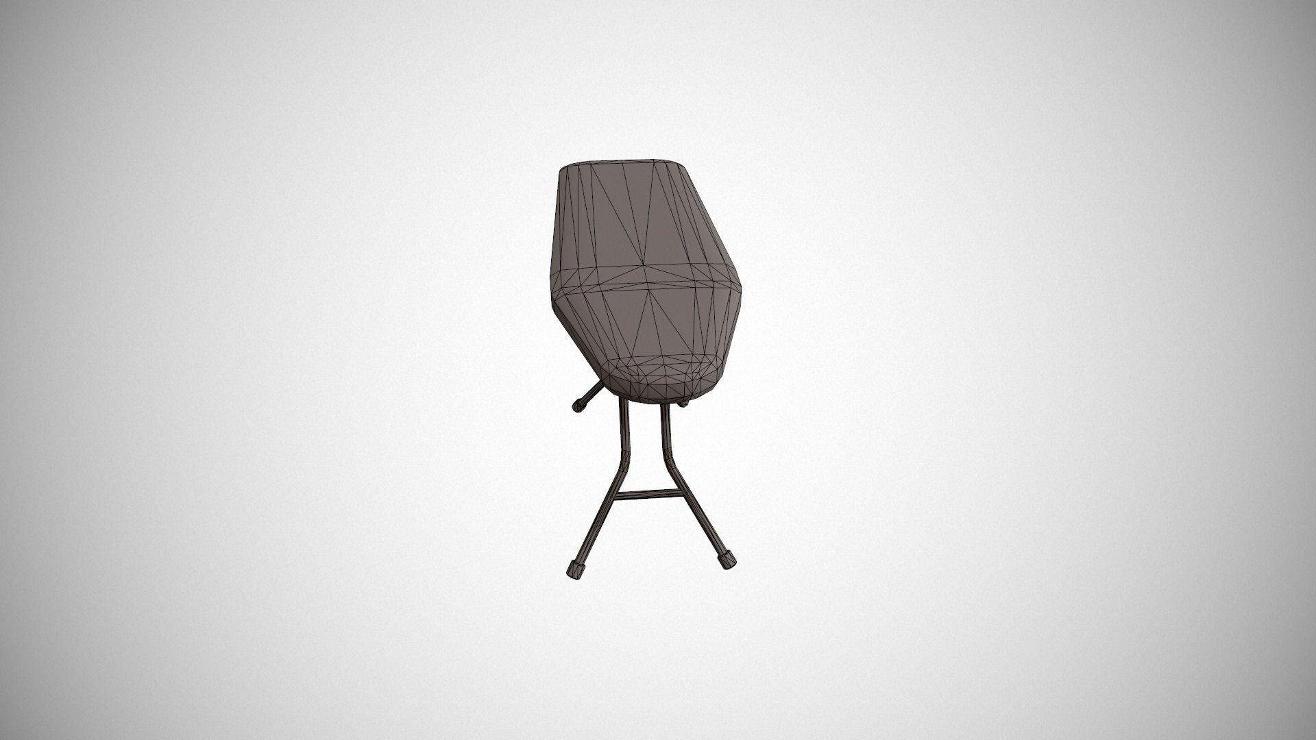 Yellow and White Spots Ironing Board Low-poly 3D model_22