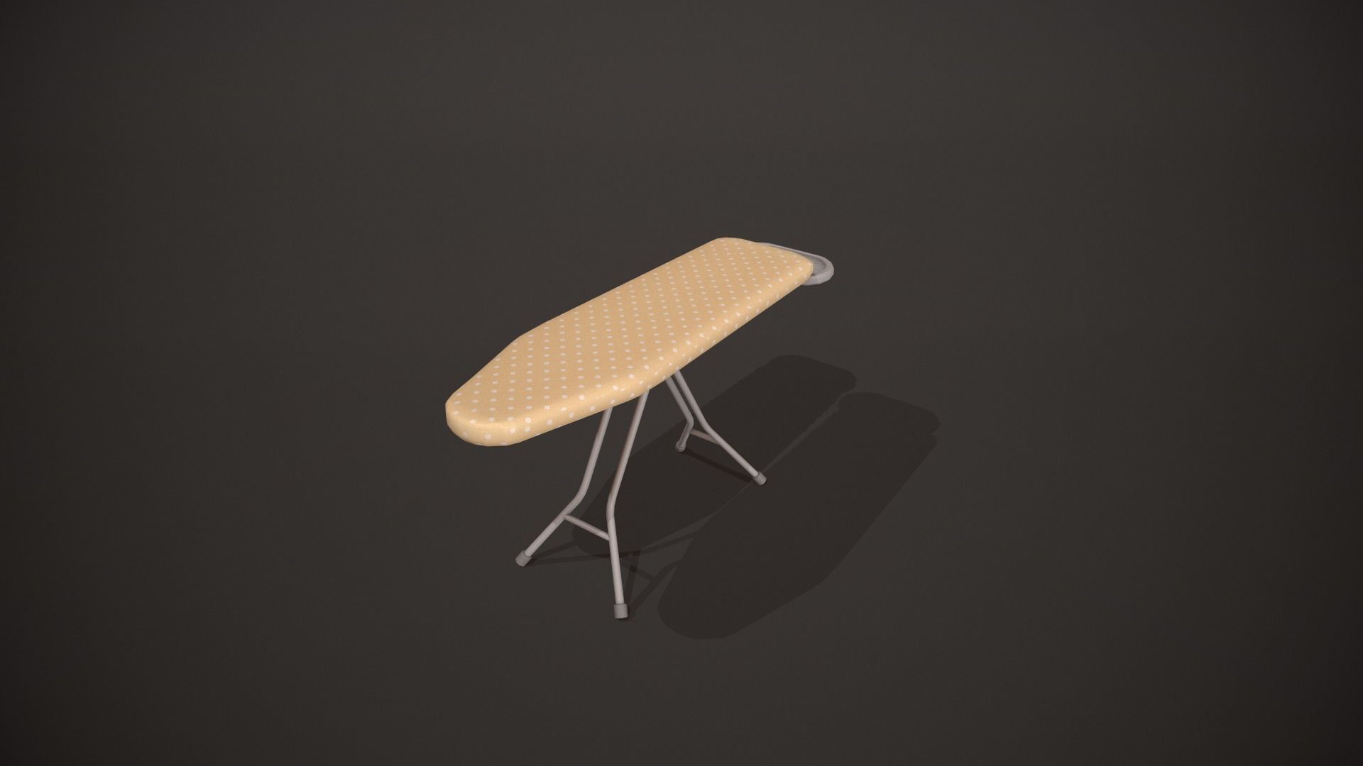 Yellow and White Spots Ironing Board Low-poly 3D model_8