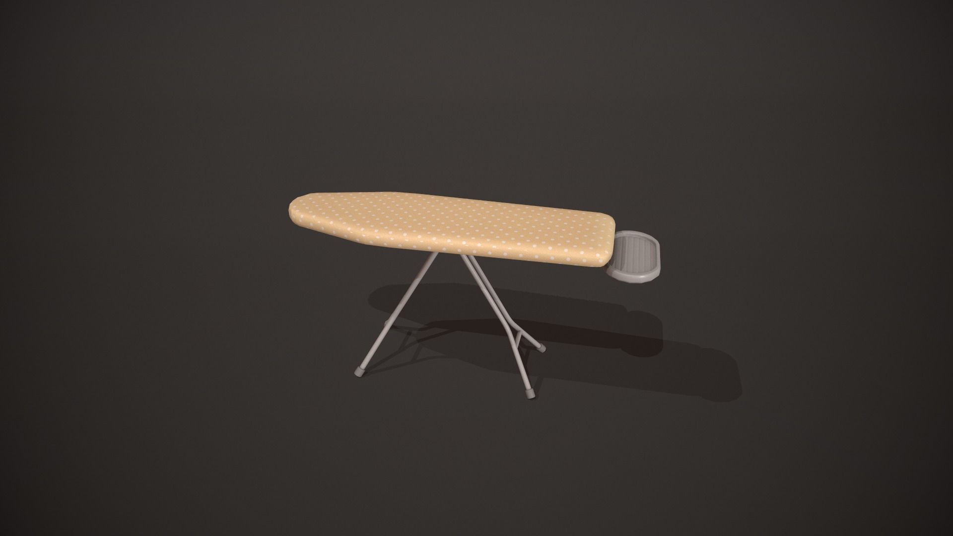 Yellow and White Spots Ironing Board Low-poly 3D model_6