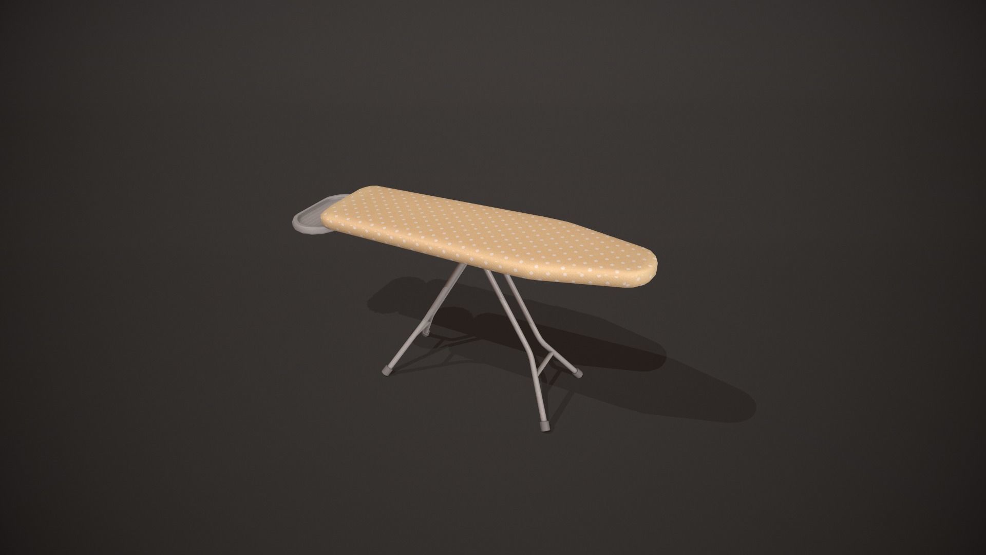 Yellow and White Spots Ironing Board Low-poly 3D model_11