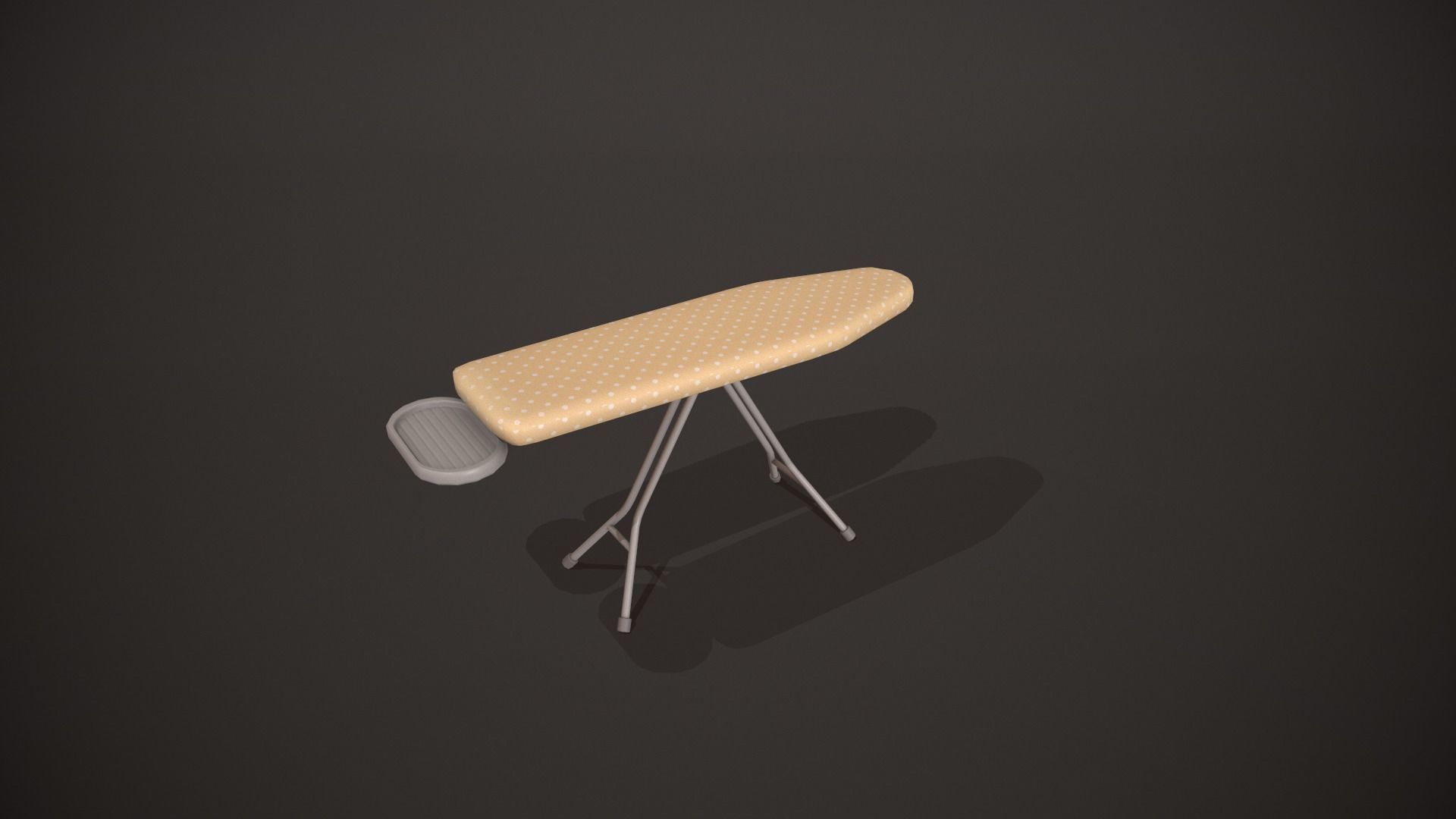 Yellow and White Spots Ironing Board Low-poly 3D model_2