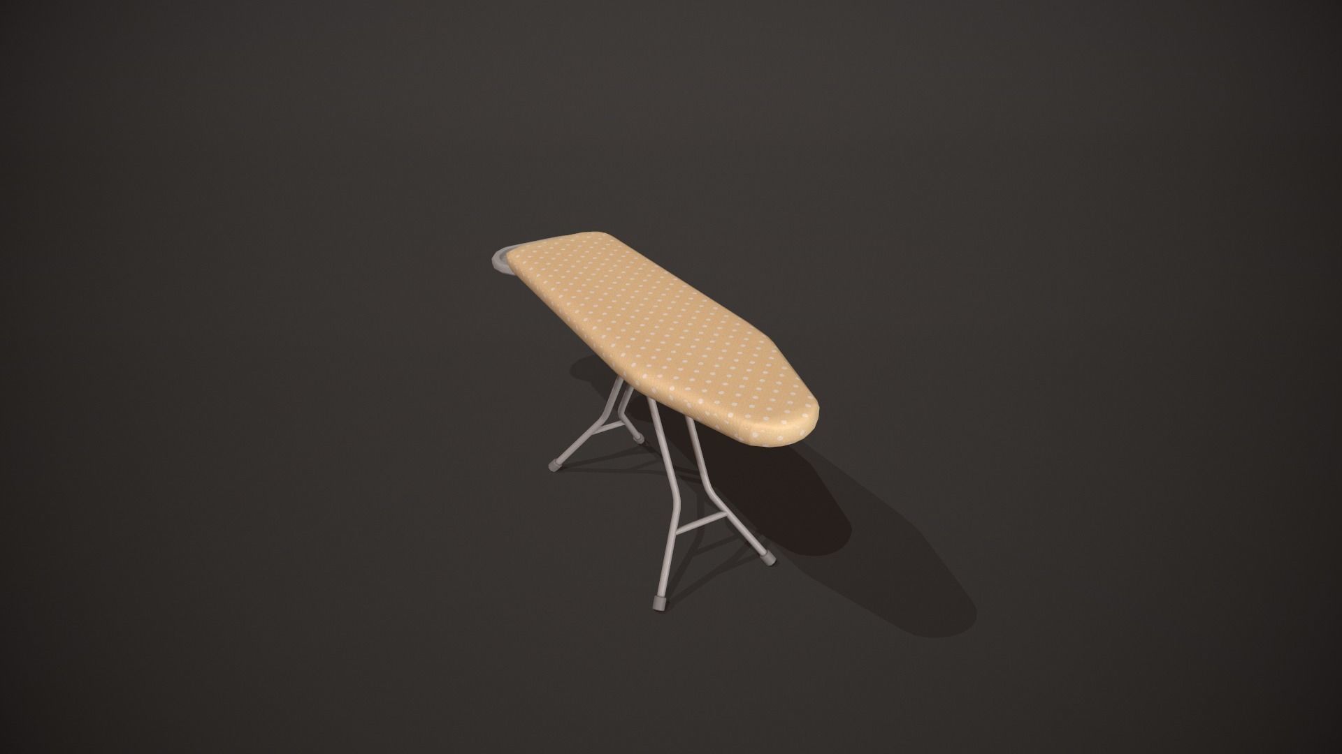 Yellow and White Spots Ironing Board Low-poly 3D model_10