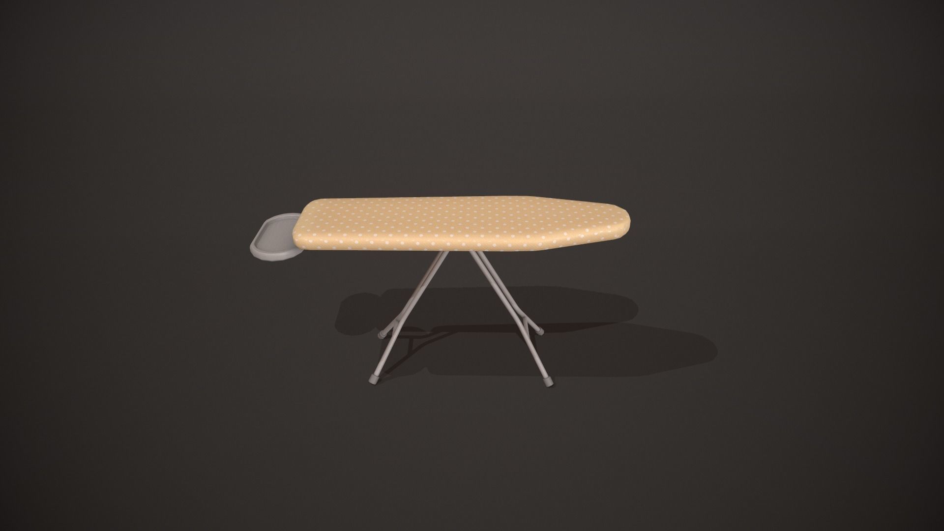 Yellow and White Spots Ironing Board Low-poly 3D model_1