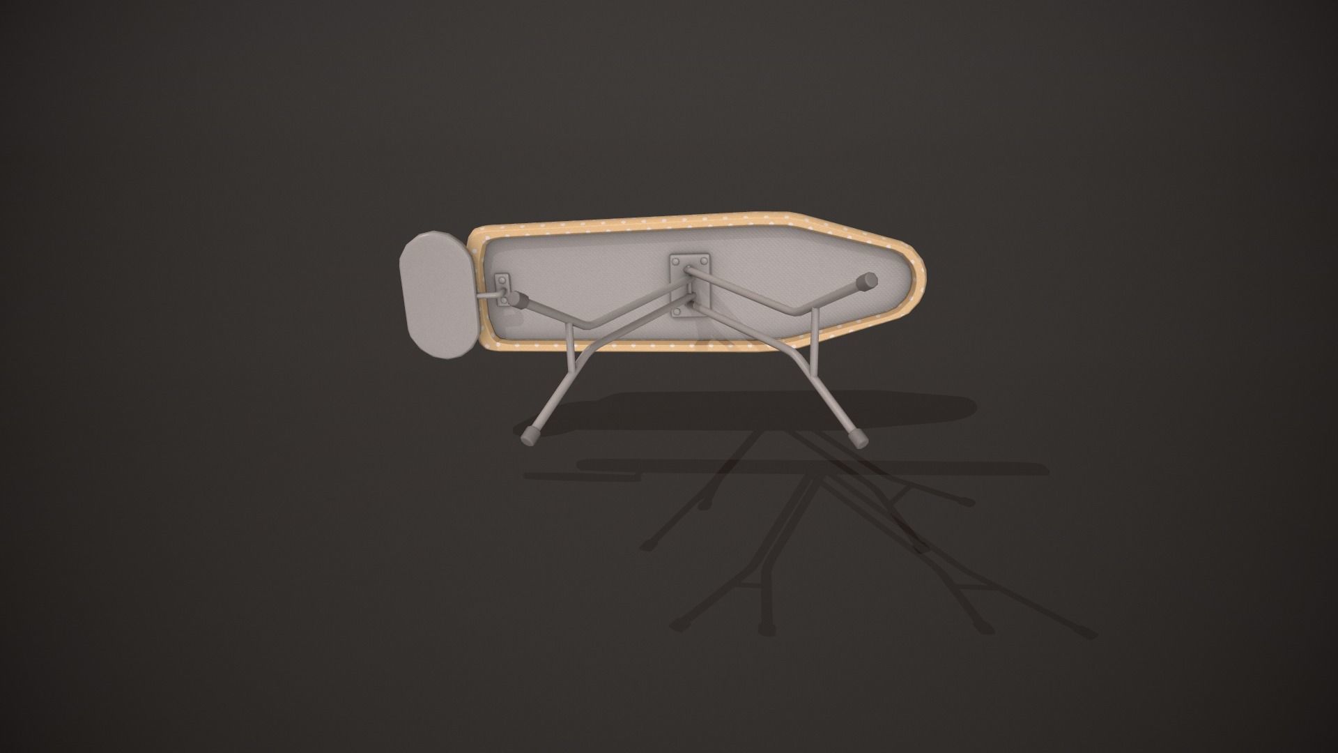 Yellow and White Spots Ironing Board Low-poly 3D model_12
