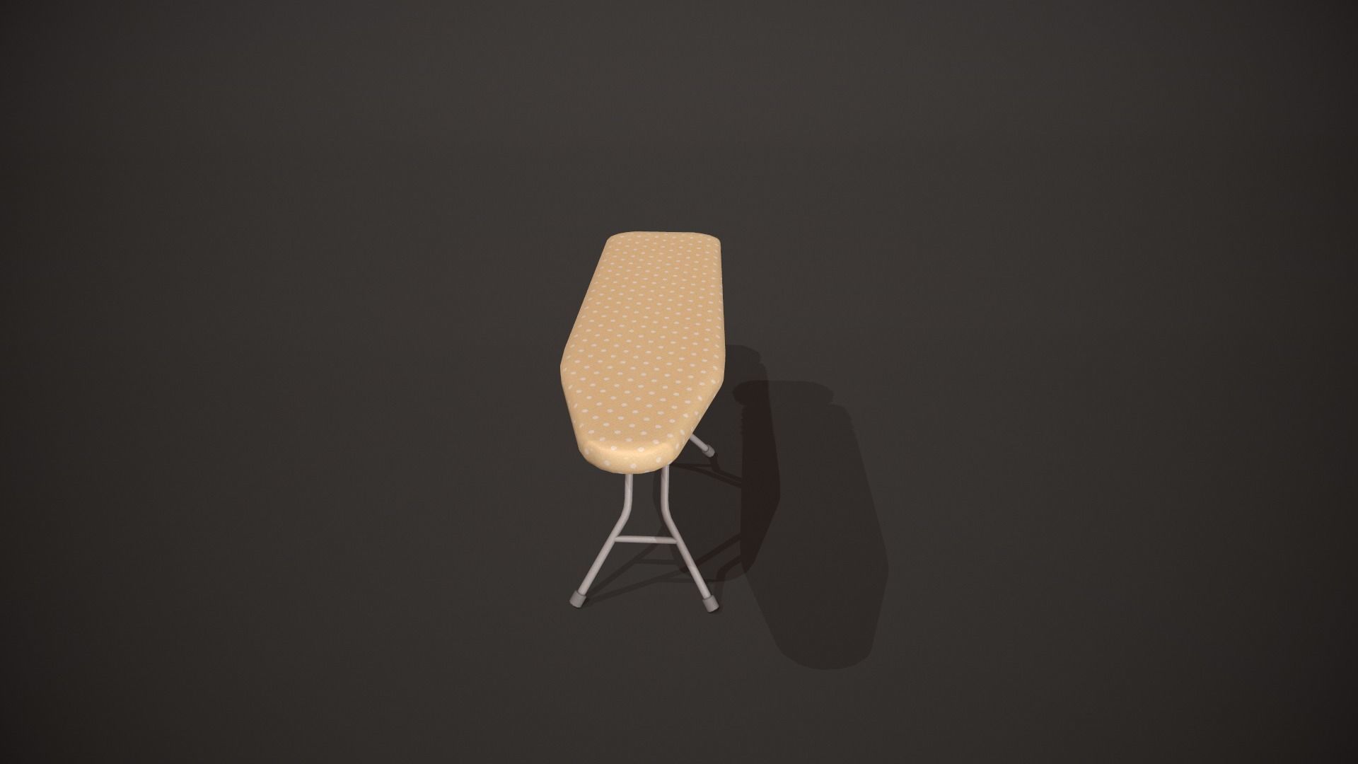 Yellow and White Spots Ironing Board Low-poly 3D model_9