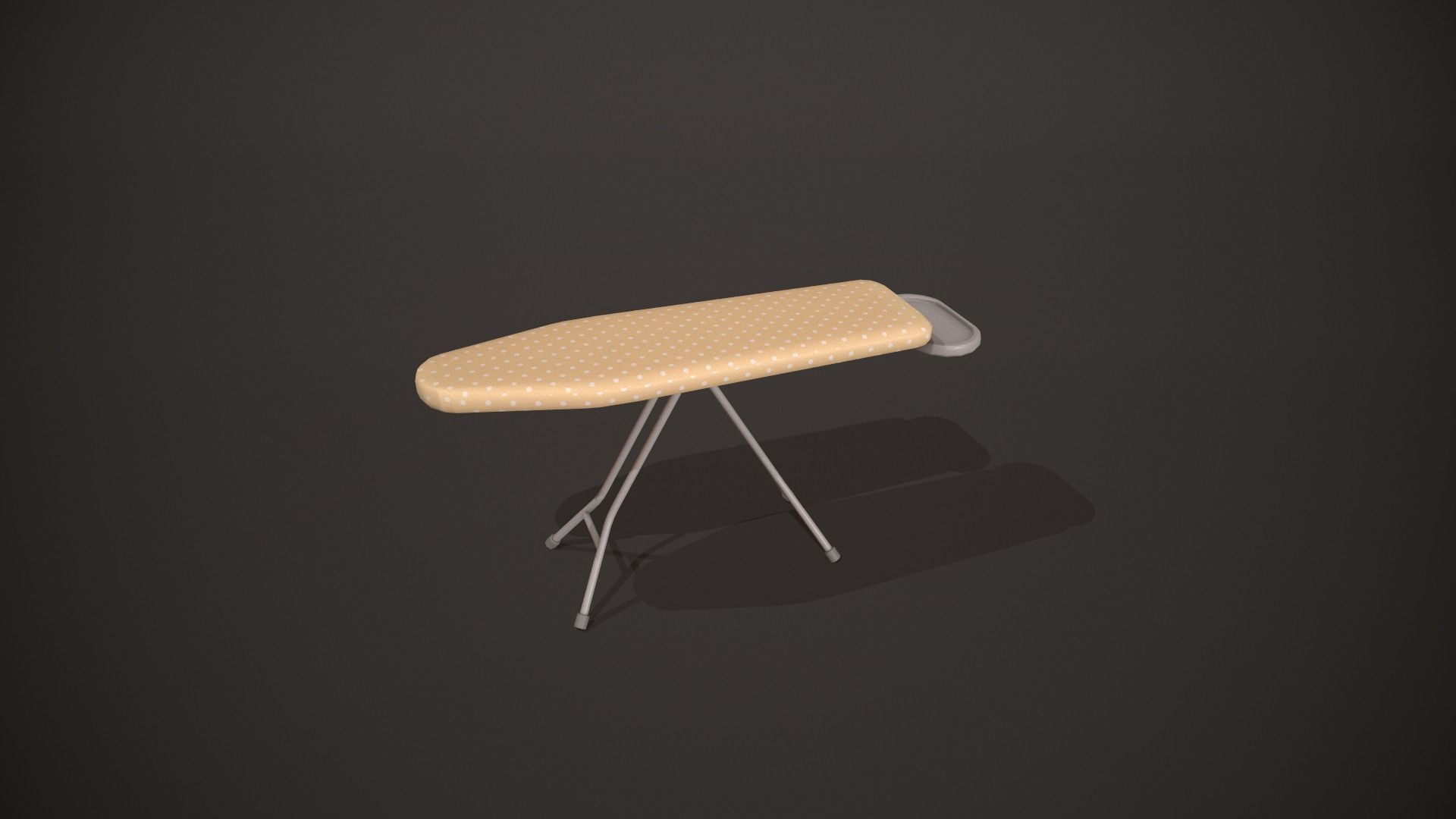 Yellow and White Spots Ironing Board Low-poly 3D model_7