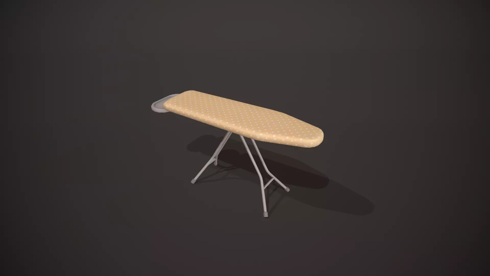 Yellow and White Spots Ironing Board Low-poly 3D model_0