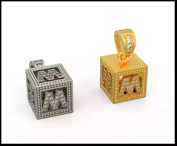 BOX LETTER M 3D print model