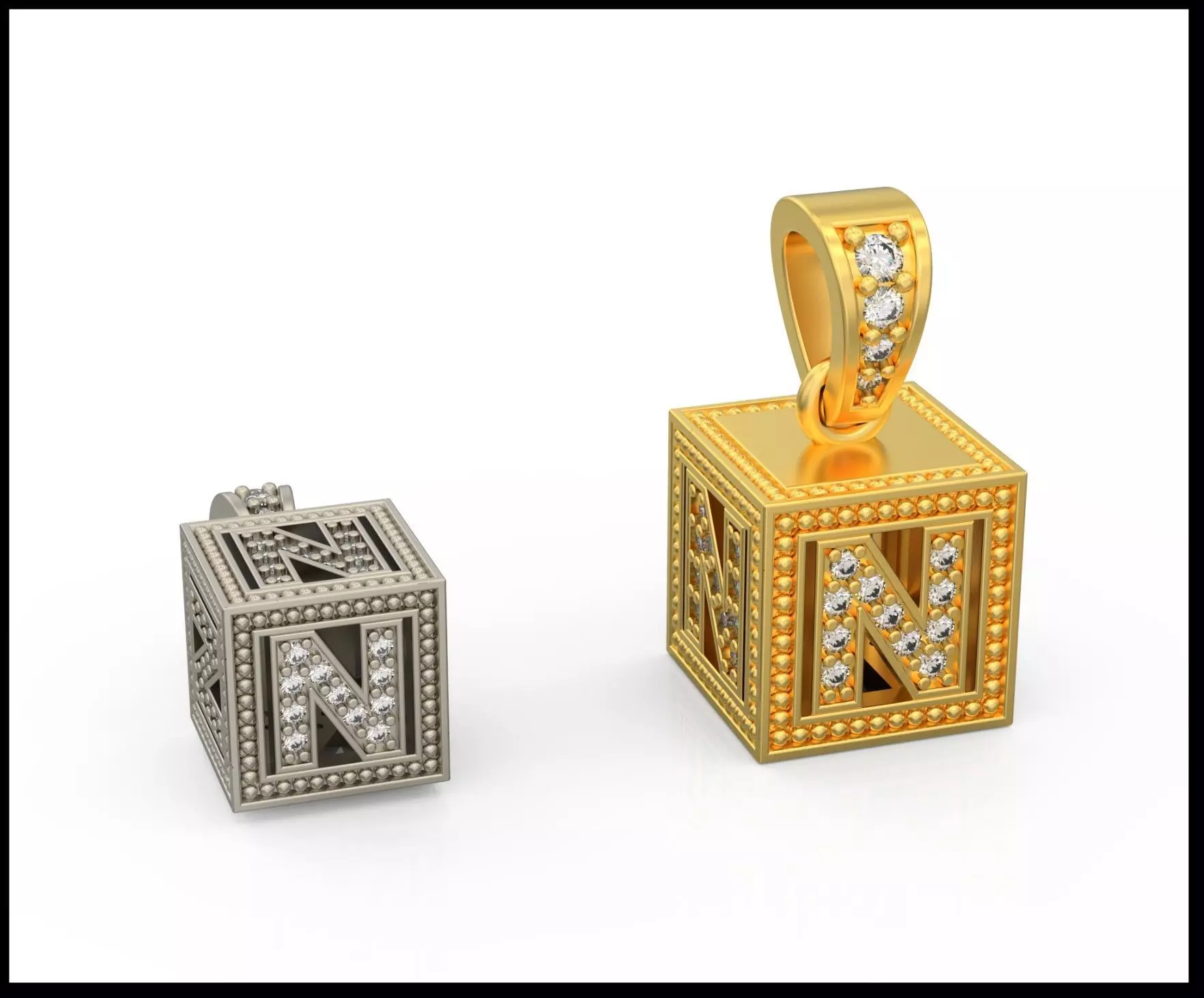 BOX LETTER N 3D print model