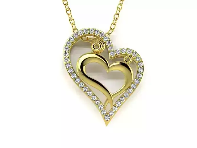 Diamond Jewelry Pendant Hearts