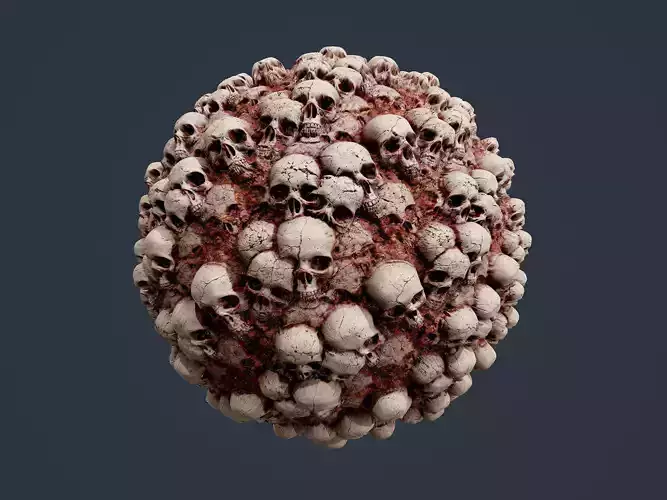 Skull Bones Horror Seamless PBR Texture 02 Texture
