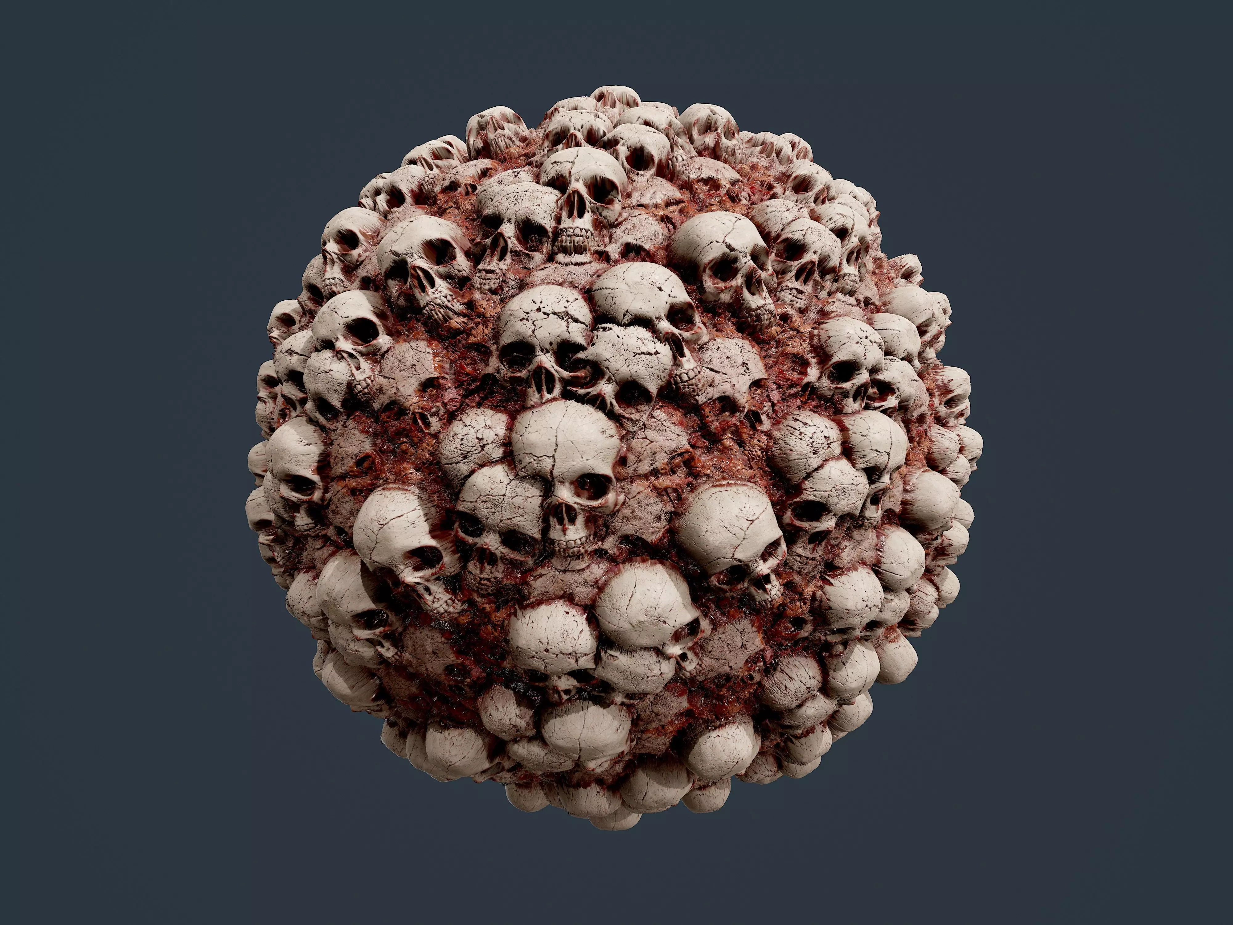 Skull Bones Horror Seamless PBR Texture 02 Texture_0