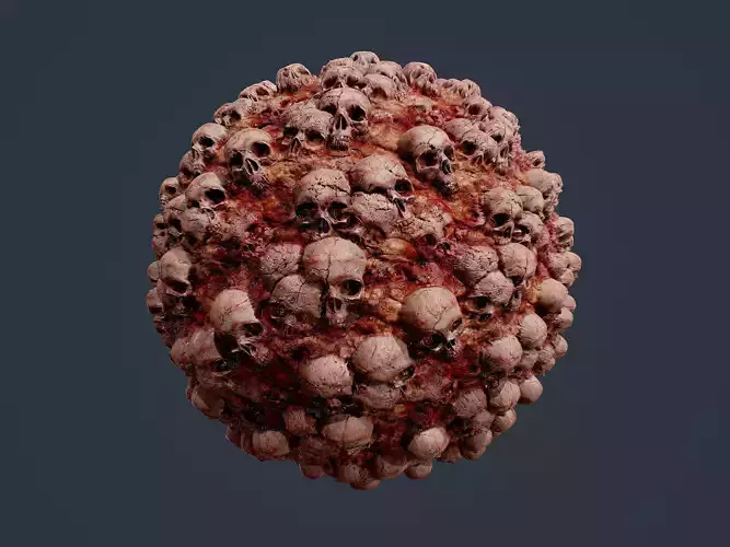 Skull Bones Horror Seamless PBR Texture 03 Texture