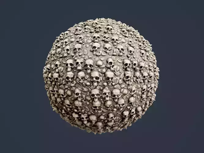Skull Bones Horror Seamless PBR Texture 04 Texture