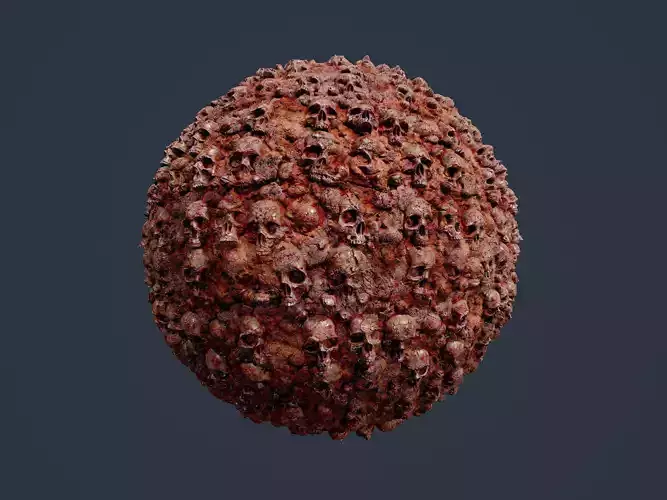 Skull Bones Horror Seamless PBR Texture 06 Texture