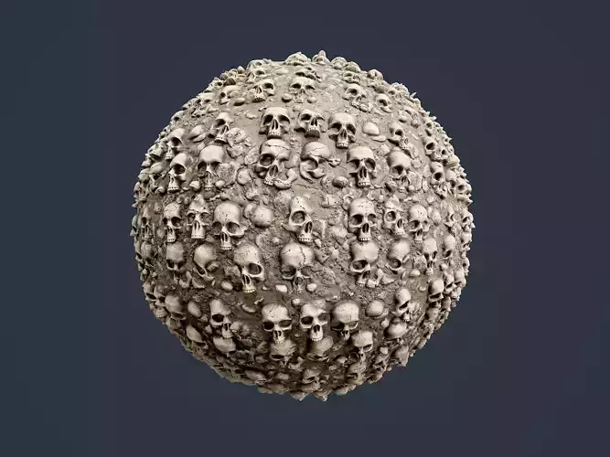 Skull Bones Horror Seamless PBR Texture 07 Texture