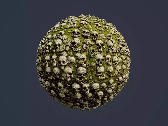 Skull Bones Horror Seamless PBR Texture 08 Texture