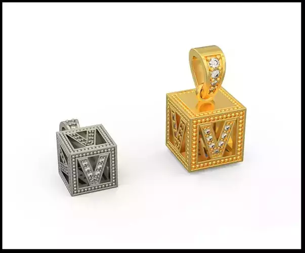 BOX LETTER V 3D print model