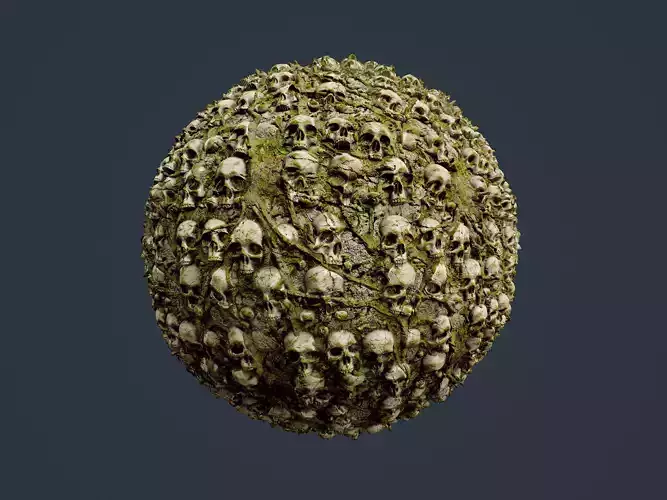 Skull Bones Horror Seamless PBR Texture 10 Texture