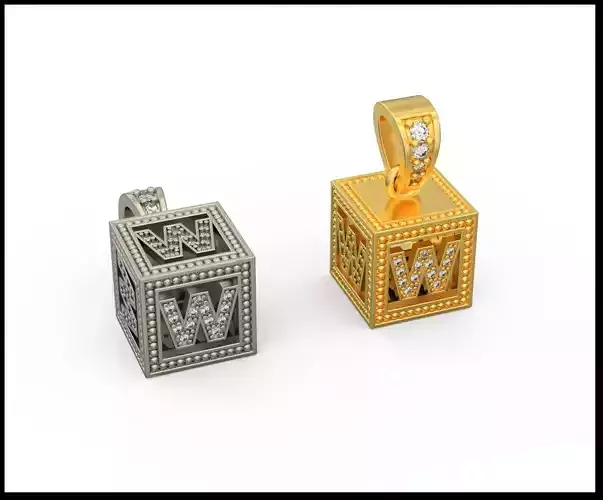 BOX LETTER W 3D print model