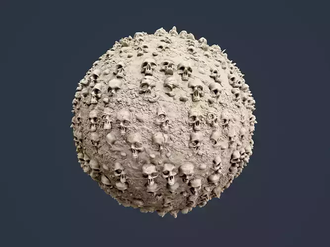 Skull Bones Horror Seamless PBR Texture 11 Texture