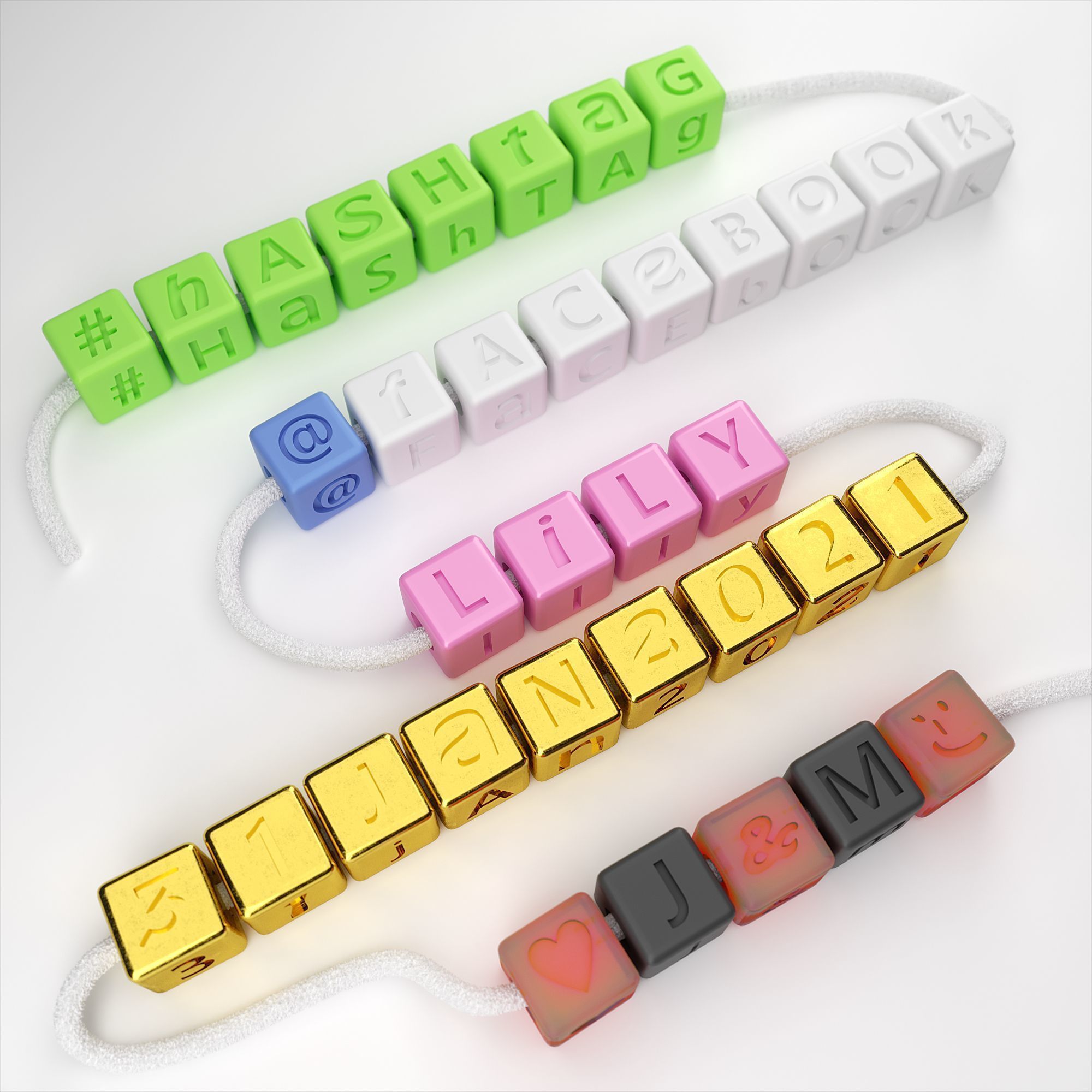 Letters Bracelet ALL LETTERS COLLECTION 3D print model_1