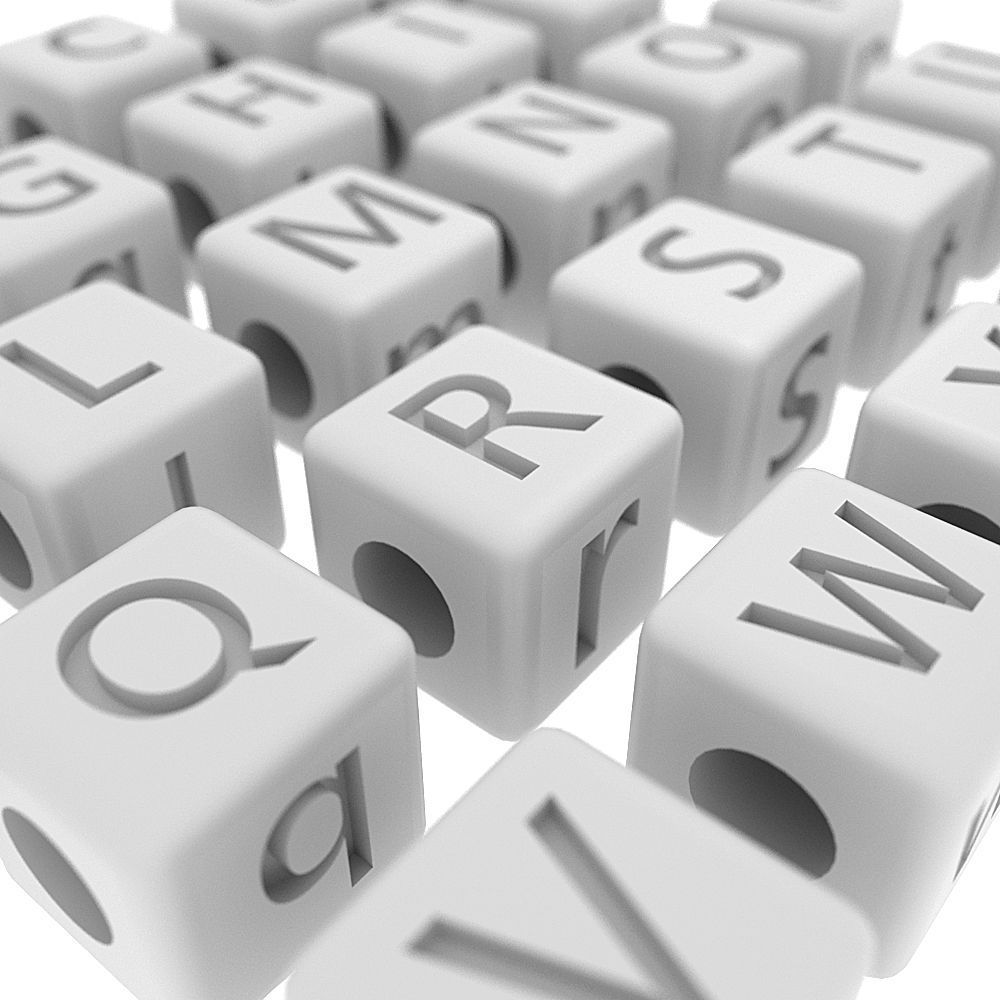 Letters Bracelet ALL LETTERS COLLECTION 3D print model_2