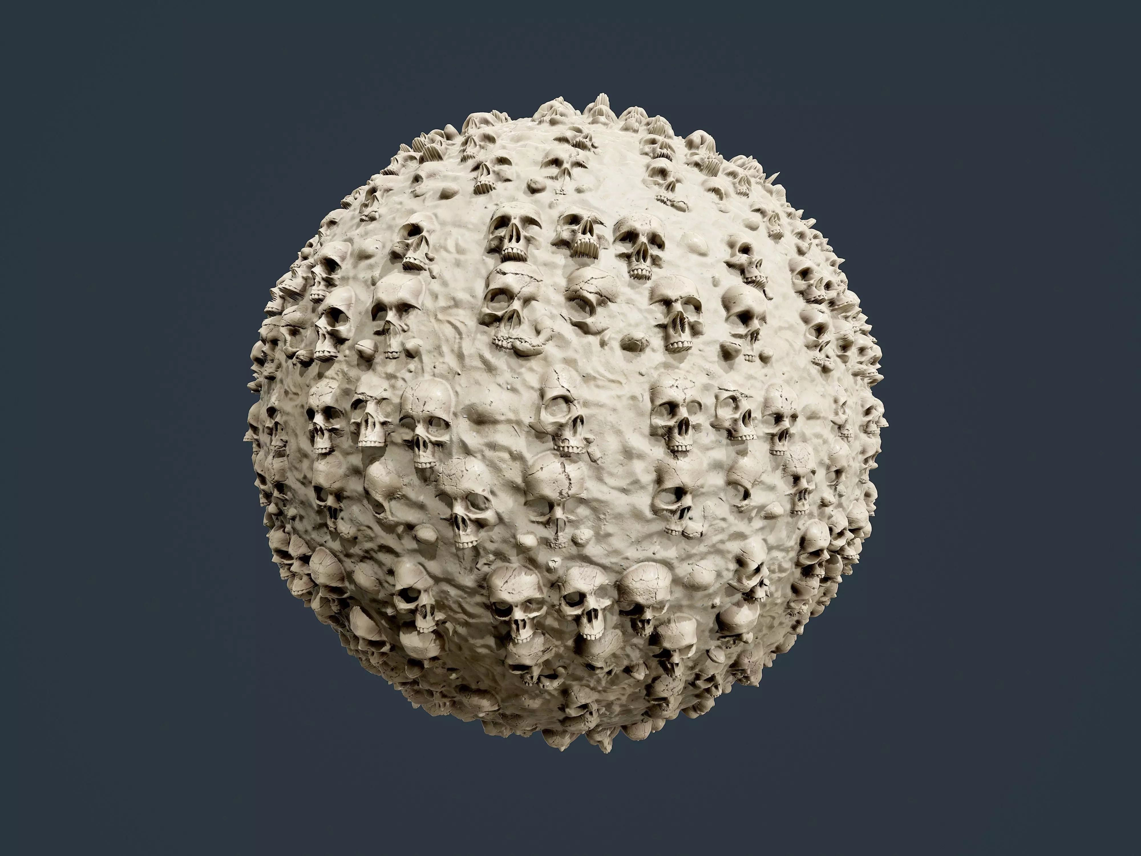 Skull Bones Horror Seamless PBR Texture 12 Texture_0