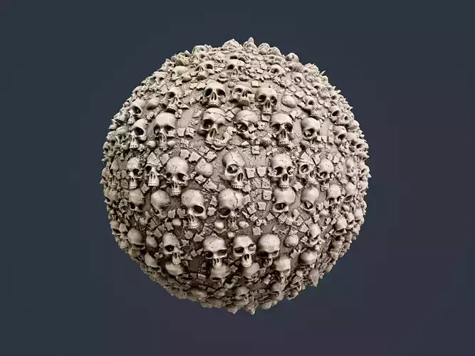 Skull Bones Horror Seamless PBR Texture 14 Texture
