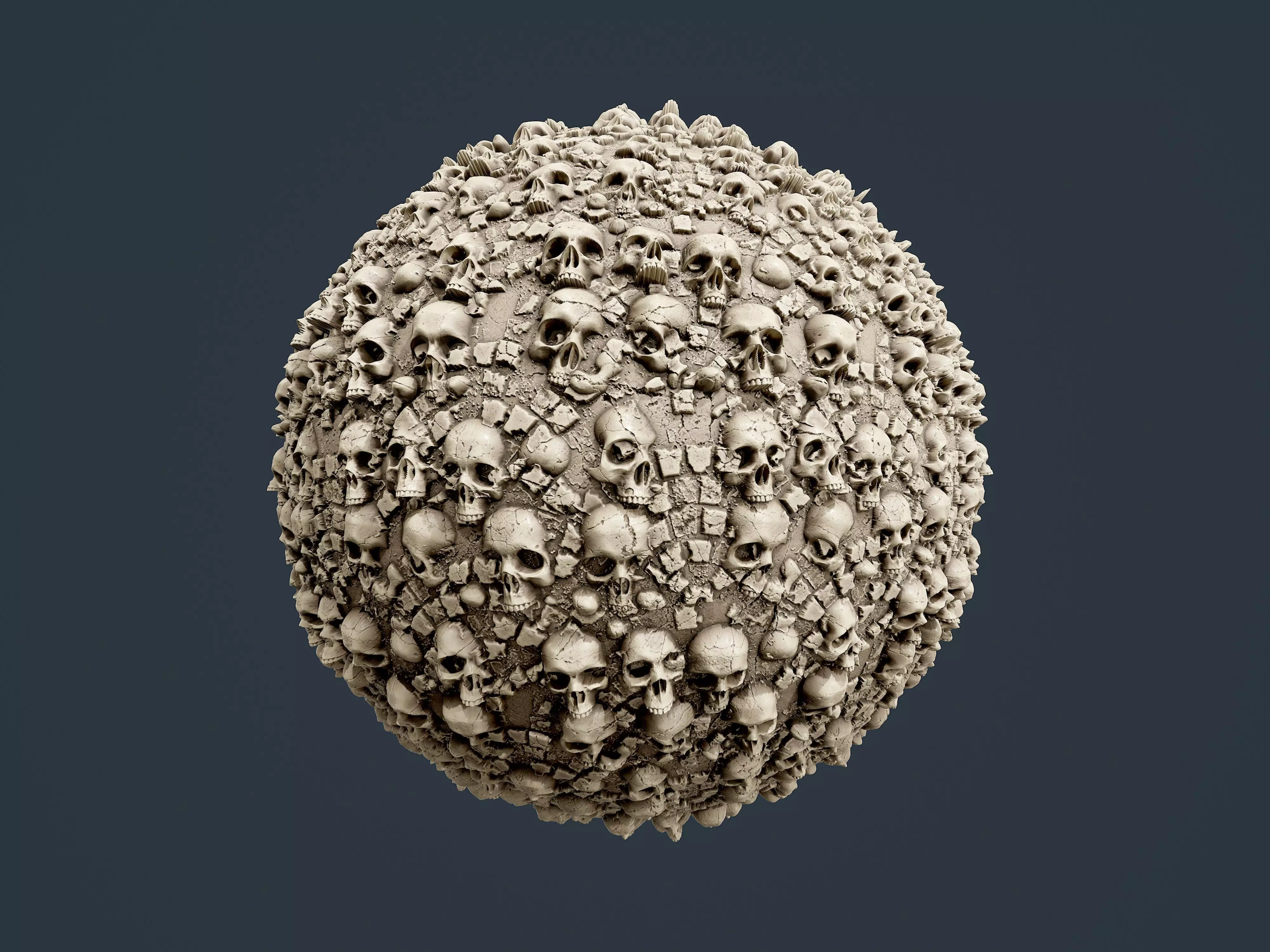 Skull Bones Horror Seamless PBR Texture 14 Texture_0