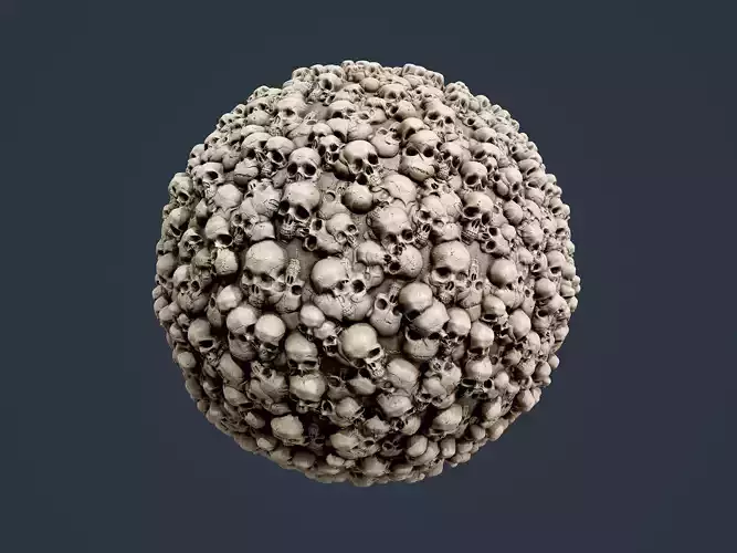 Skull Bones Horror Seamless PBR Texture 15 Texture