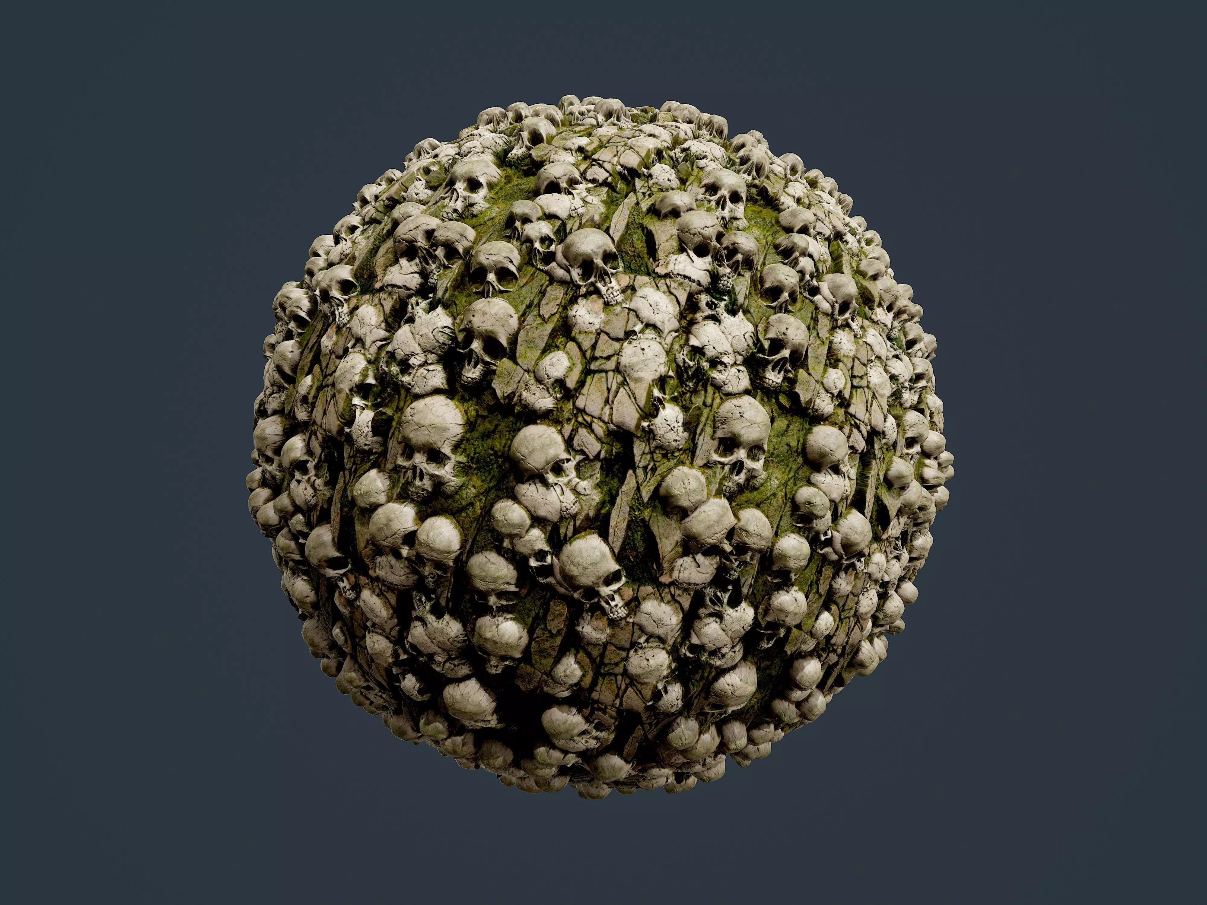 Skull Bones Horror Seamless PBR Texture 17 Texture_0