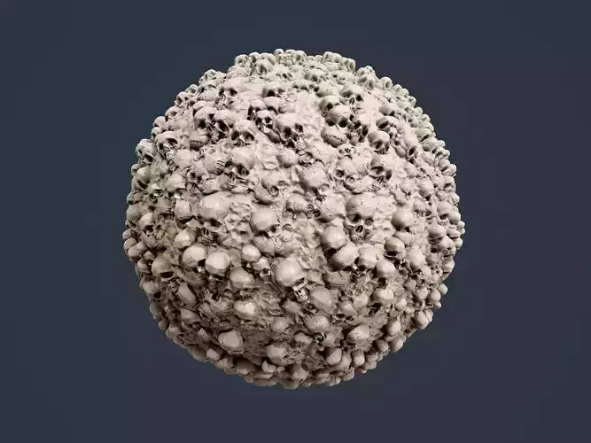 Skull Bones Horror Seamless PBR Texture 18 Texture