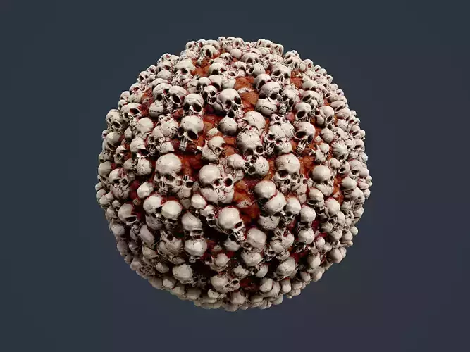 Skull Bones Horror Seamless PBR Texture 19 Texture