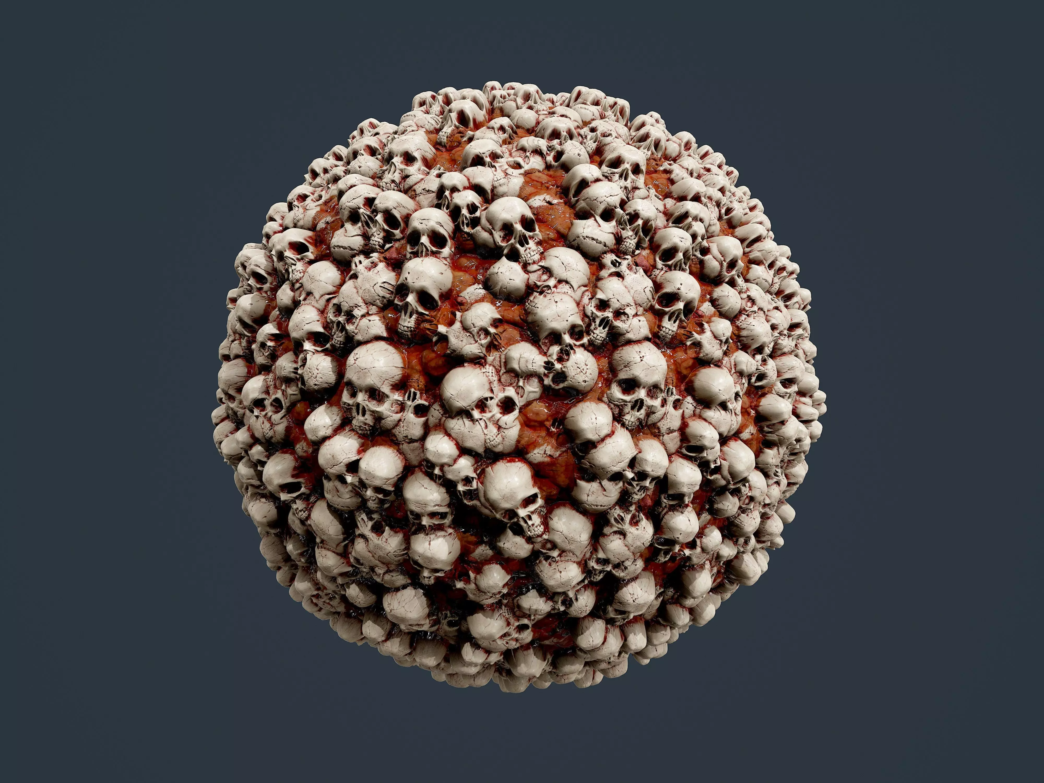 Skull Bones Horror Seamless PBR Texture 19 Texture_0