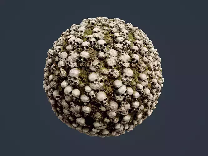 Skull Bones Horror Seamless PBR Texture 21